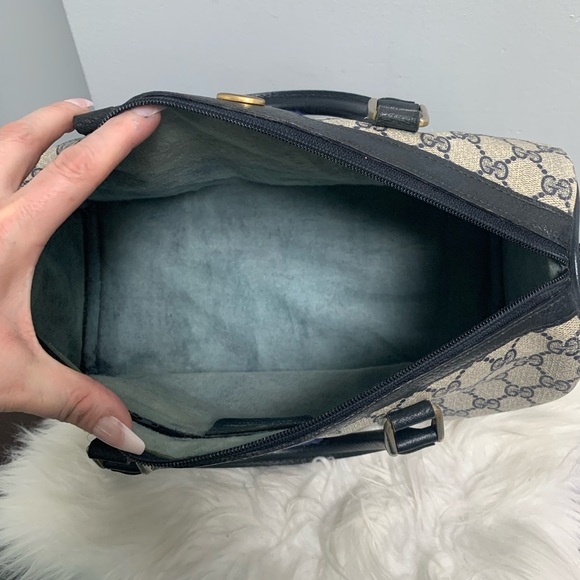 Authentic Gucci Sherry Line navy blue Ophidia Boston bag speedy bag - Picture 14 of 17